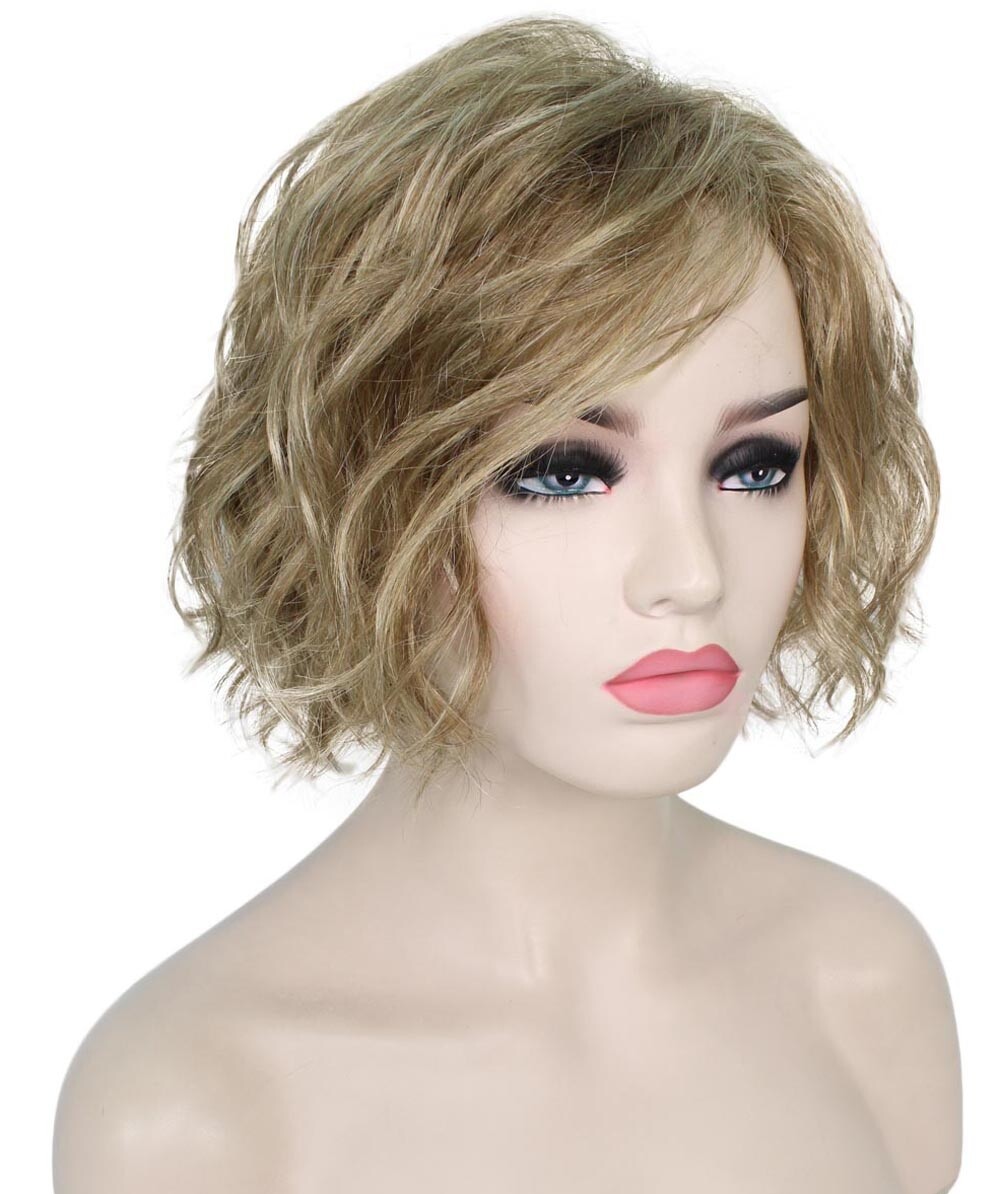 Marlene – Srraight Kanekalon Synthetic Fiber Full Wig, 4-10 in, Ash Blonde