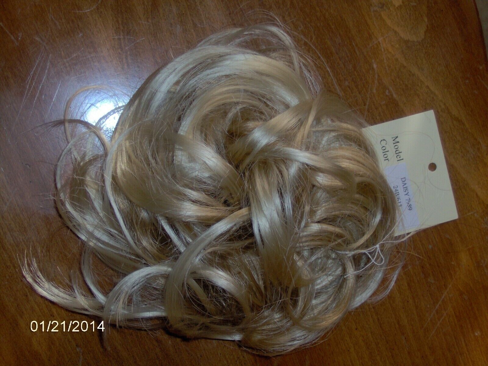 Curly 5″ PonyTail Scrunchie on Elastic Hair Color Golden & Lite Blonde