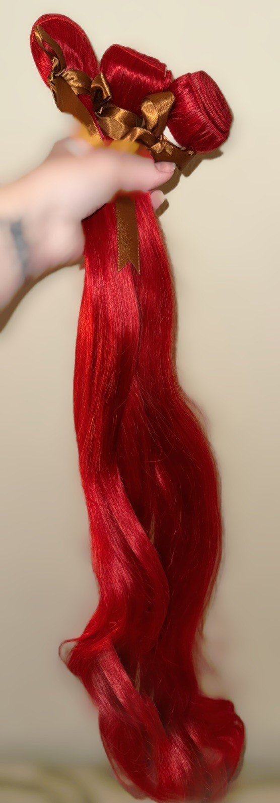 100% Human Hair,3 Pack,24,26,28 Inch,Bright Cherry Red,Body Wave Style,Bundles