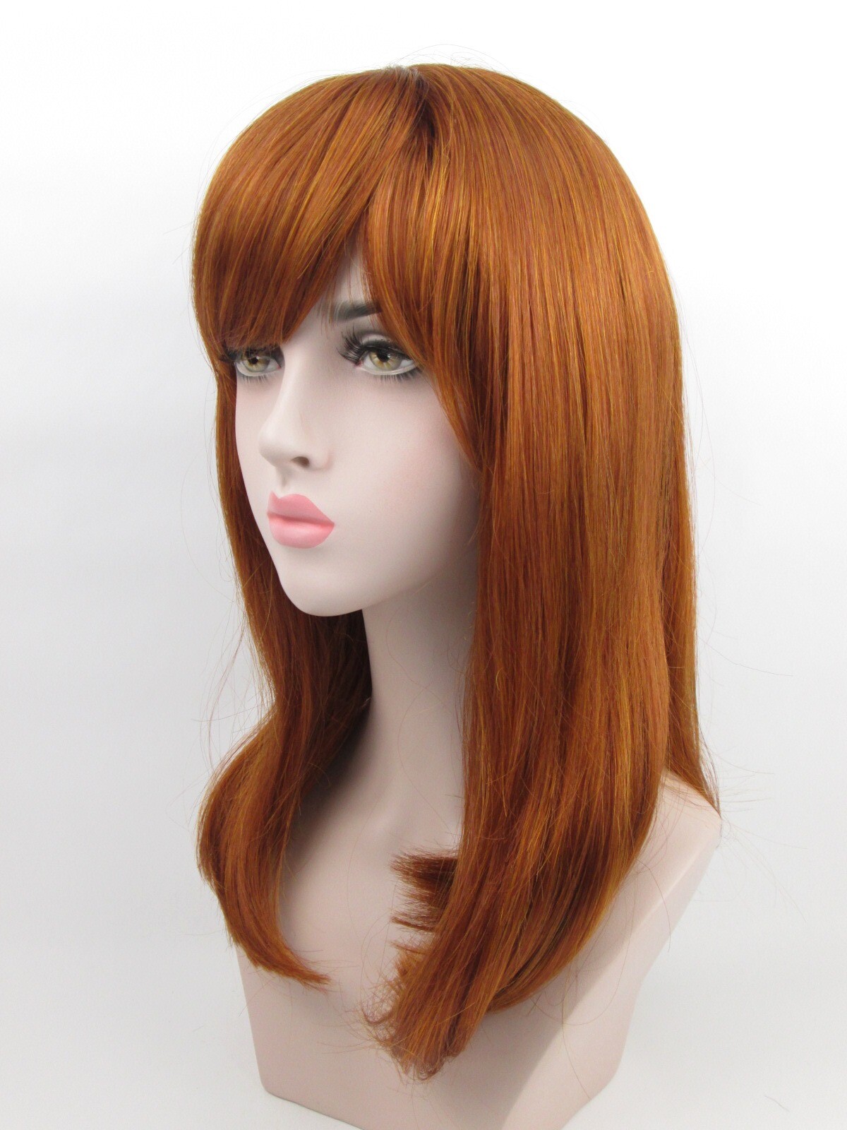 WOMENS LONG STRAIGHT HAIR CLEOPATRA STYLE WIG FULL BANGS SKIN TOP CARMEN ALISON