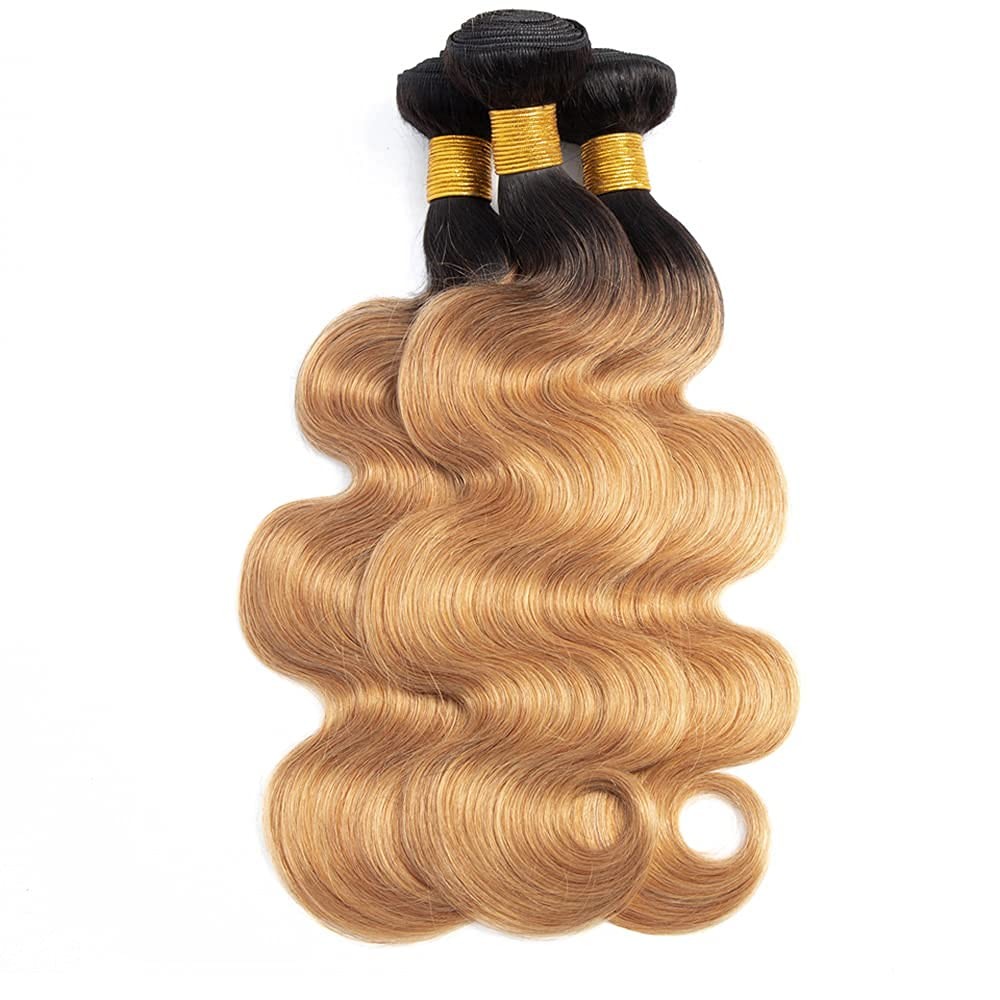 16 18 20 inch 1B27 Ombre Body Wave Human Hair Honey Blonde Bundles Ombre Bund…