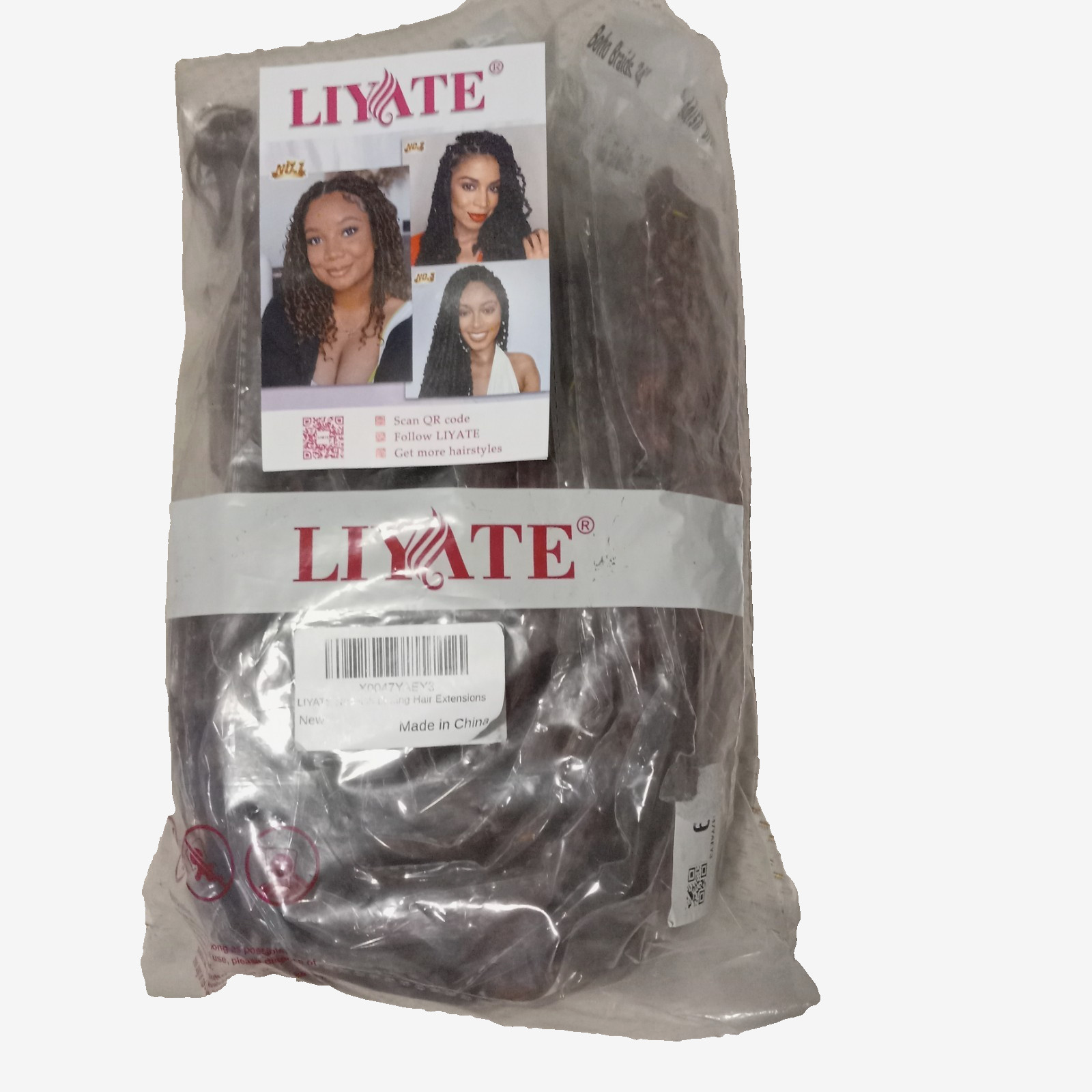 Hair Extension Braids 24″ Reddish Brown 7 Packs w/ Crochet Hook & Beads NEW