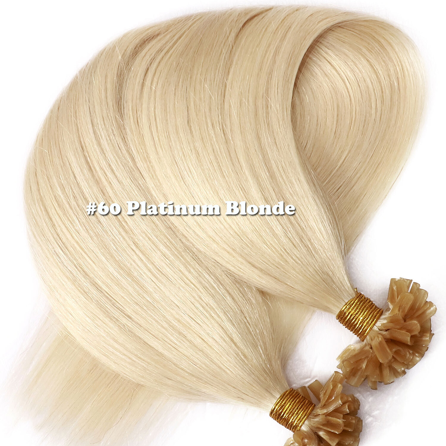 100% Indian Remy Hair Keratin Pre Bonded Nail U Tip Human Hair Extensions Blonde