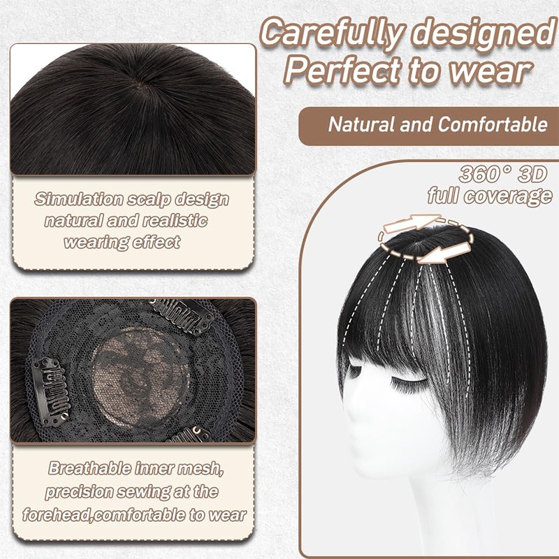 100% Remy Human Hair Women’s Topper Clip In Hairpiece Lace Base Hand tied Toupee