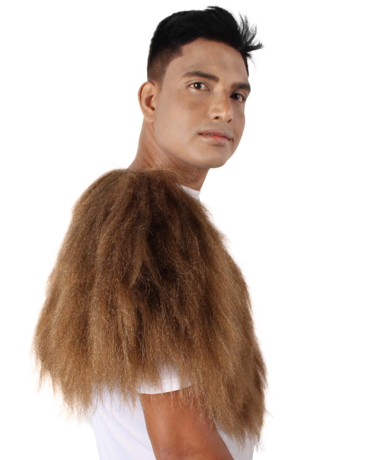 HPO Adult Unisex Vikings Norsemen Dark Brown Fur Faux Mantle, Flame-reta HA-032