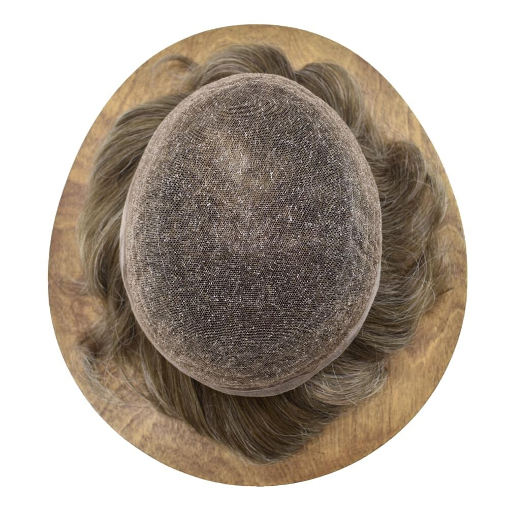Swiss Lace Hair Replacement System For Man Swiss Lace Men Toupee hairpiece US