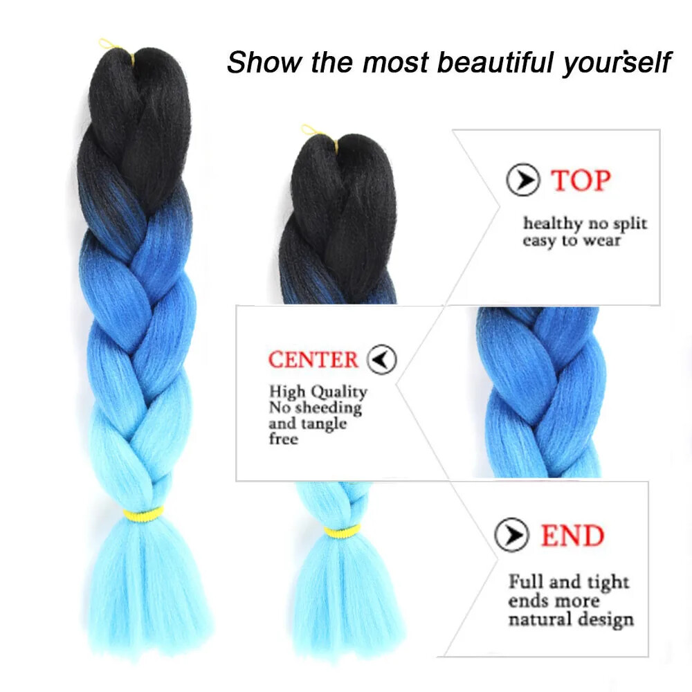 1 Pack 24Inch Synthetic Braiding Hair Synthetic Crochet Braids Hair Extensions