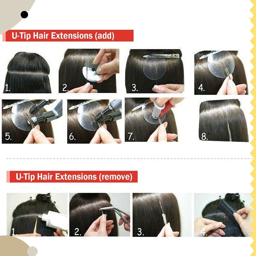 200G 200S Fusion Pre Bonded Keratin Nail U Tip Remy Human Hair Extensions THICK