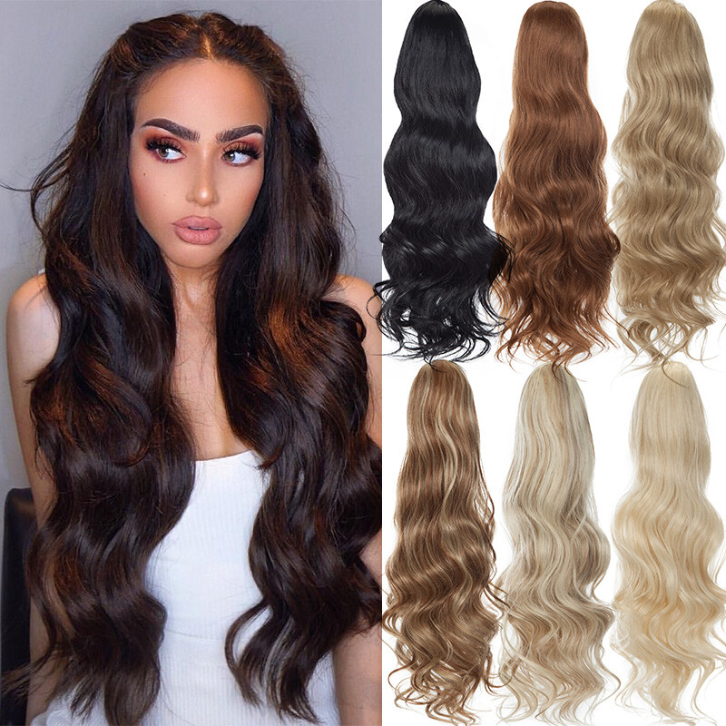 Curly Clip in Ponytail Hair Extensions Real Thick Pony Tail Hair Pieces As Human