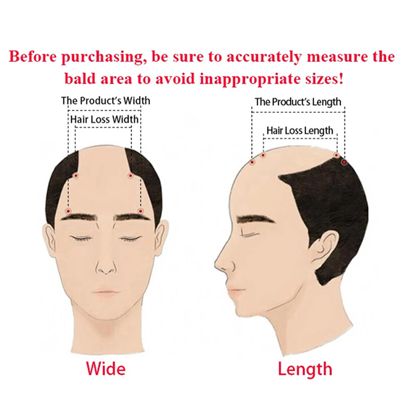 Real Remy Human Hair Piece Toupee for Men Thin Skin PU Buzz Cut Hairpiece Wig