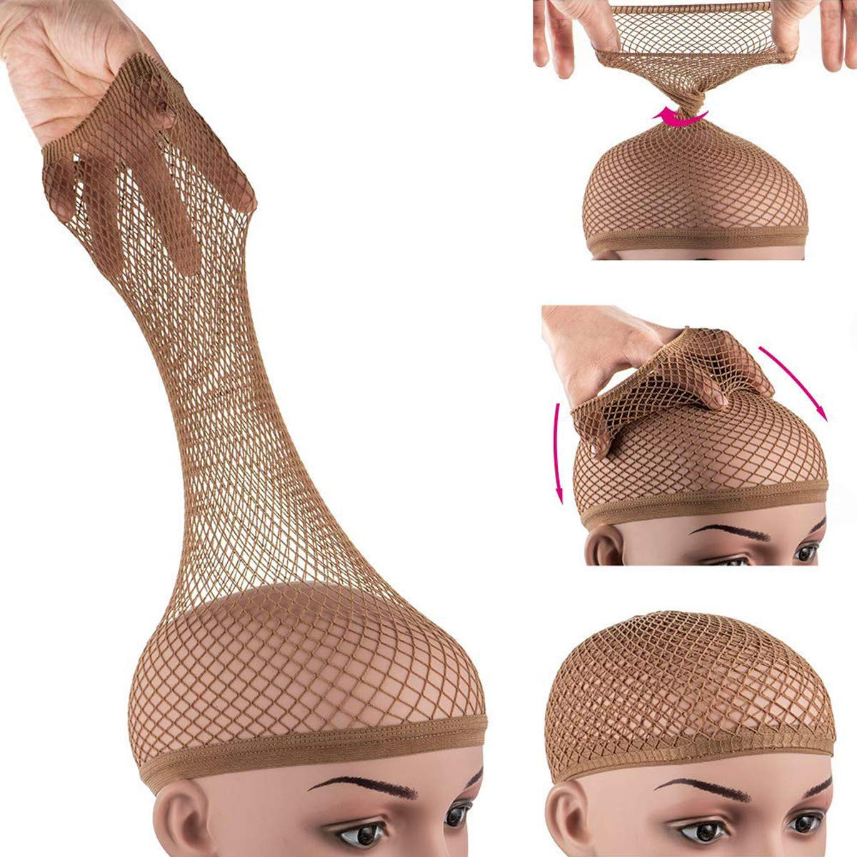 Wig Caps, No Braiding Needed Wig Caps for Wig Beginner, Wig Net for Long Hair, H