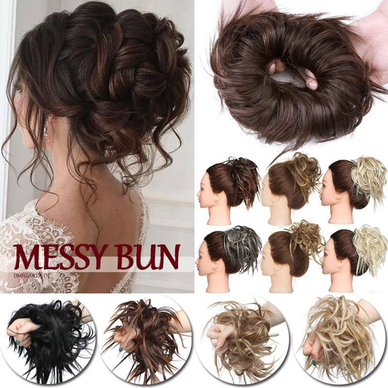 X-LARGE Messy Bun Hair Piece Scrunchie Updo Wrap Hair Extension as Human Bun USA