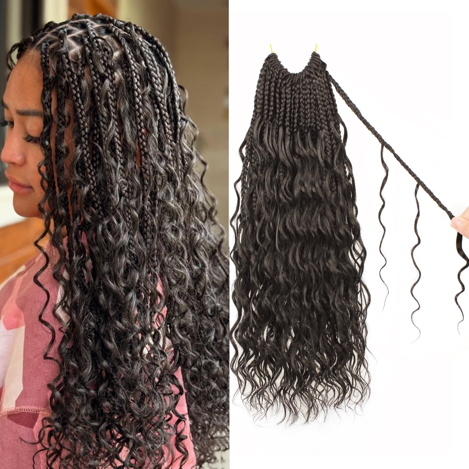 Uenokips Goddess Braids Crochet Hair 14 Inch Pure Protein Fiber Close To Human