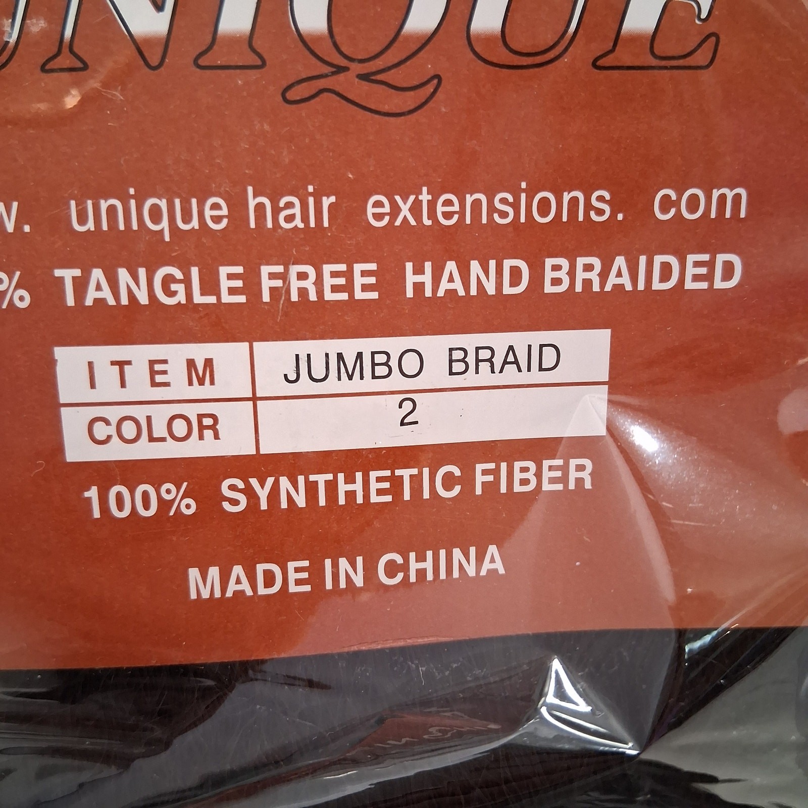 Unique Super Jumbo Braid 100% Synthetic Fiber Extension Tangle Free Color-2