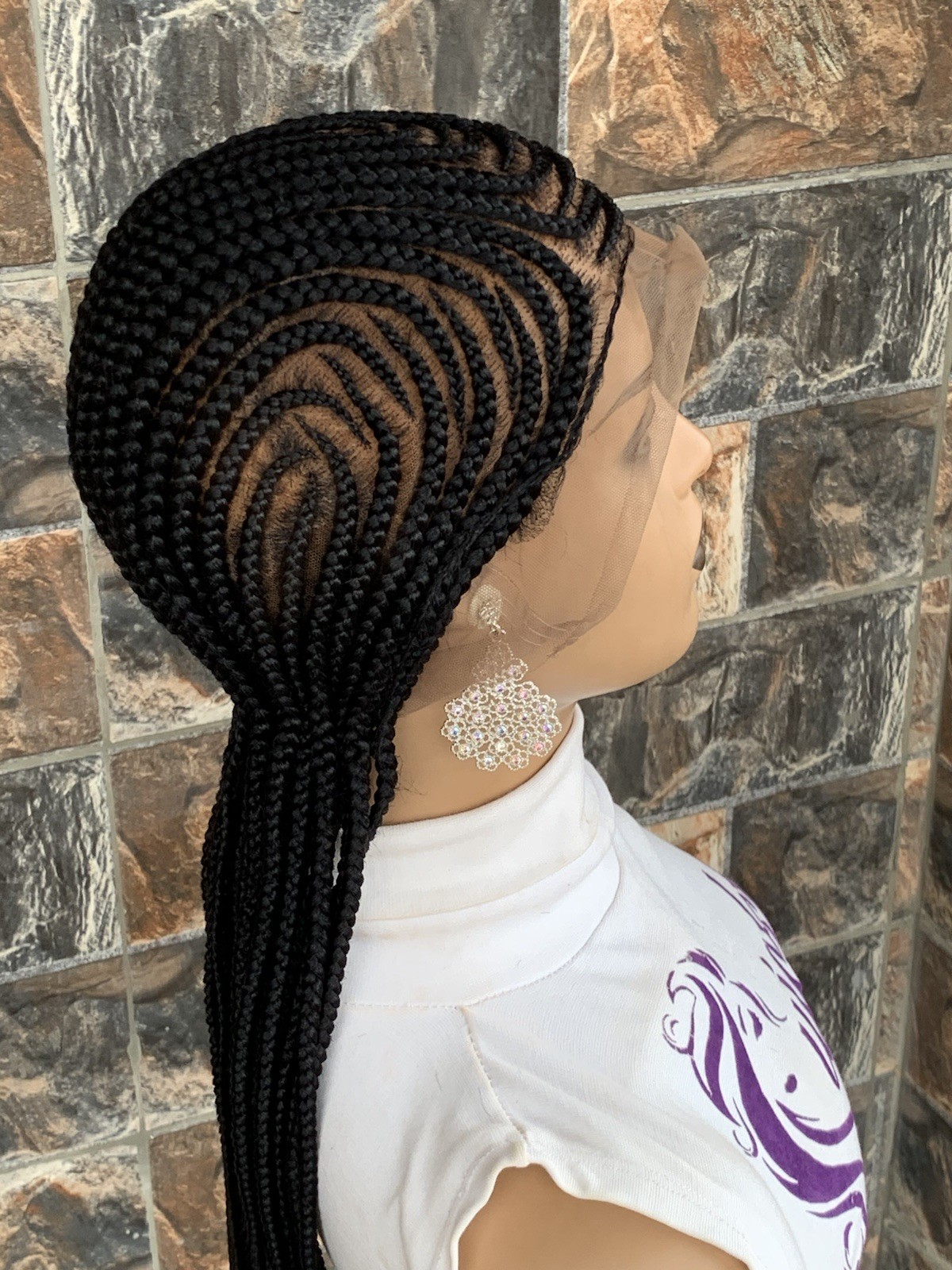 Simple Cornrows Braided Wig Box braids Full lace braids wig Senegalese
