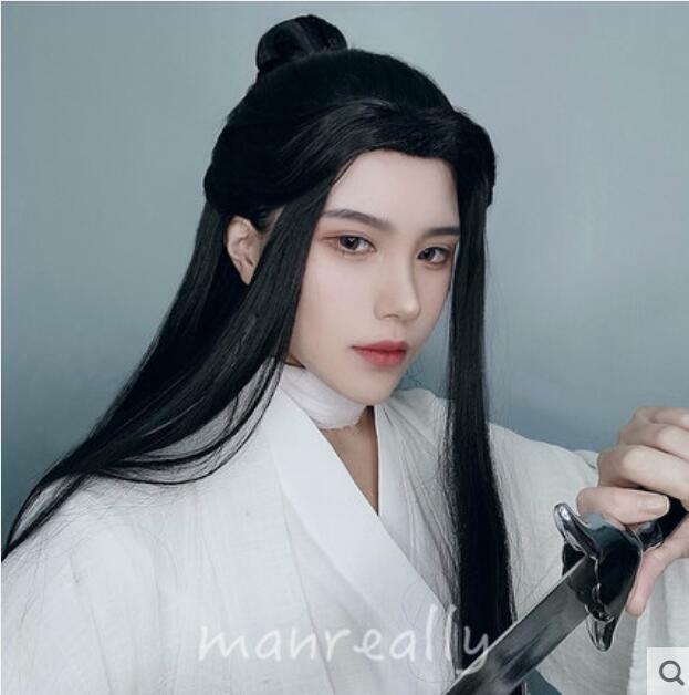 Chinese Antient Style Wigs Men Women Elegant Han Costumes Cos Universal Wig