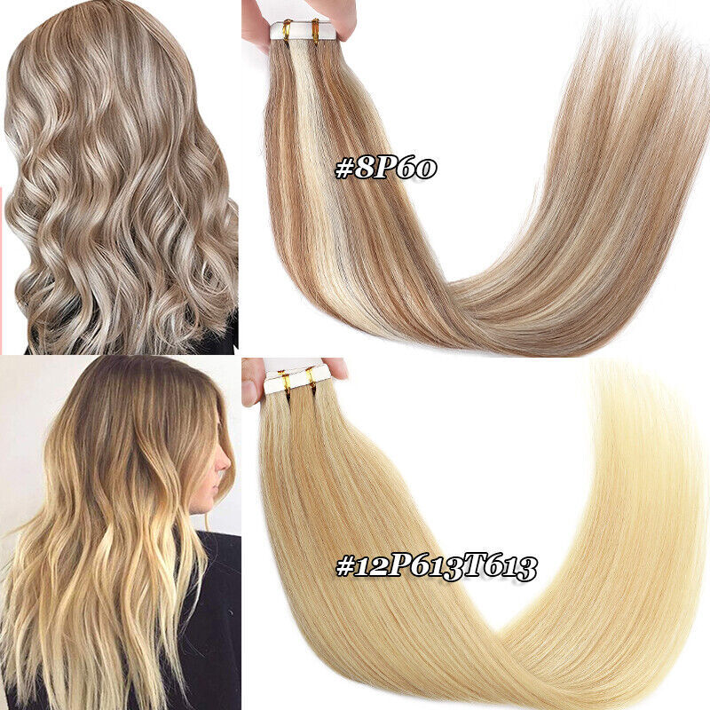 CLEARANCE Tape In Remy Human Hair Extentions Full Head Thick 150gr 100PCS Salon