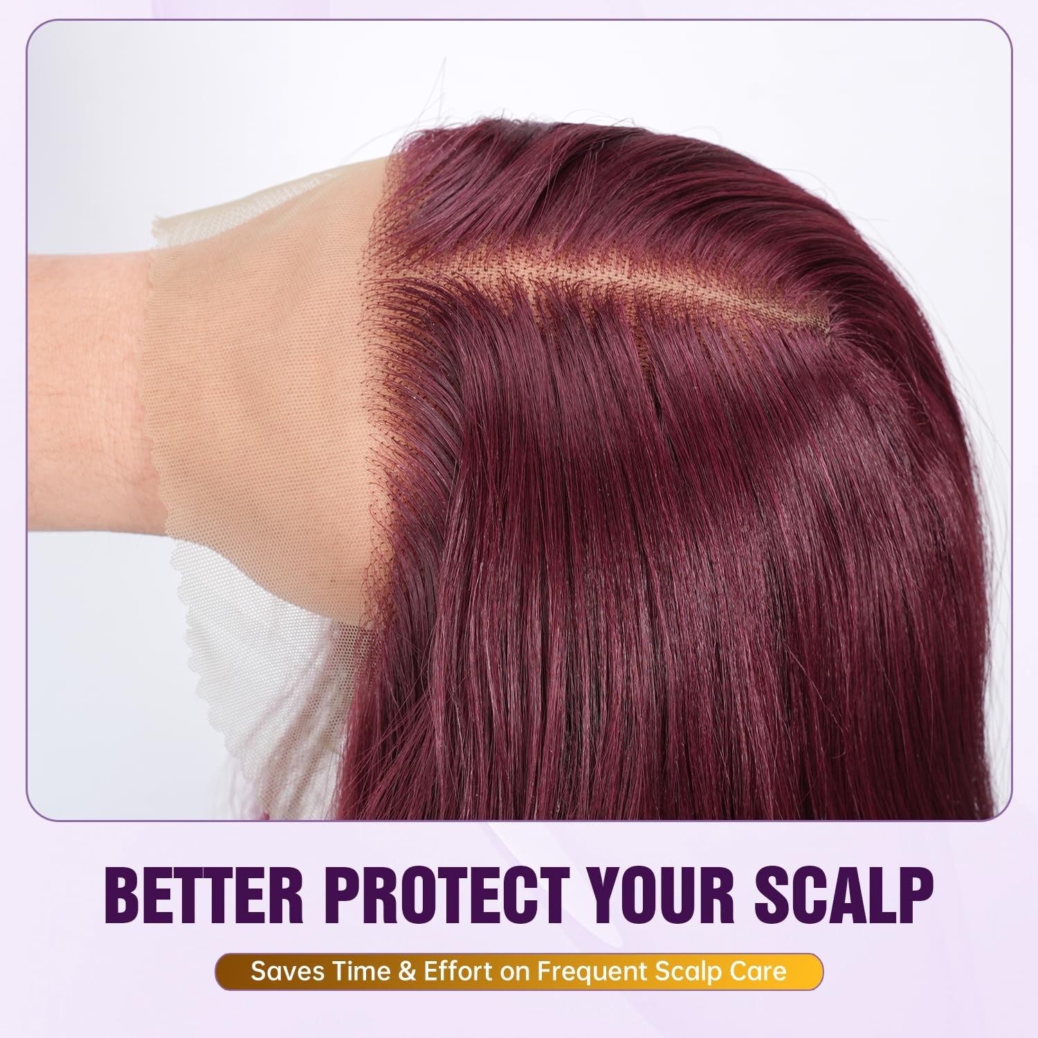 24 inch 13×4 HD Transparent Lace Glueless Synthetic Wig C Part 200% Density #99J