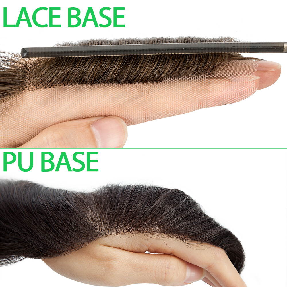 Frontal Hairpiece for Women Human Hair Extensions Thin PU Skin Lace Base Toupee