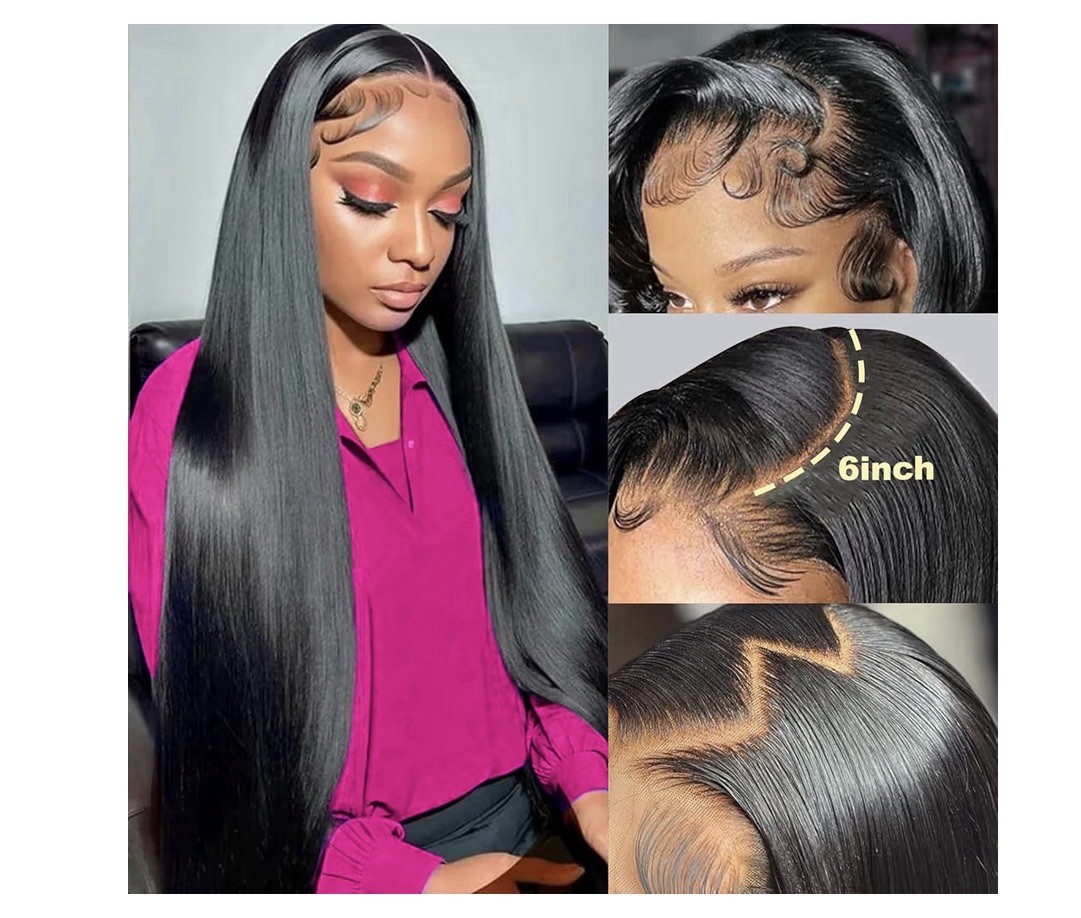 13×6 Lace Front Wigs Human Hair 200% Density Straight Human Hair Wig 22 Inch Str