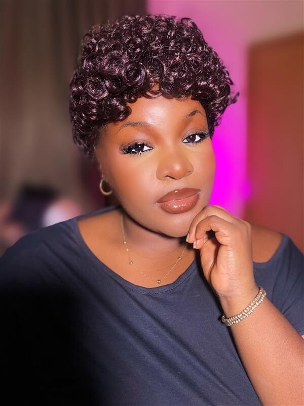 LUXLUXE Charla 9 Inches Curly Wig, Heat Resistant Fiber BF-0011