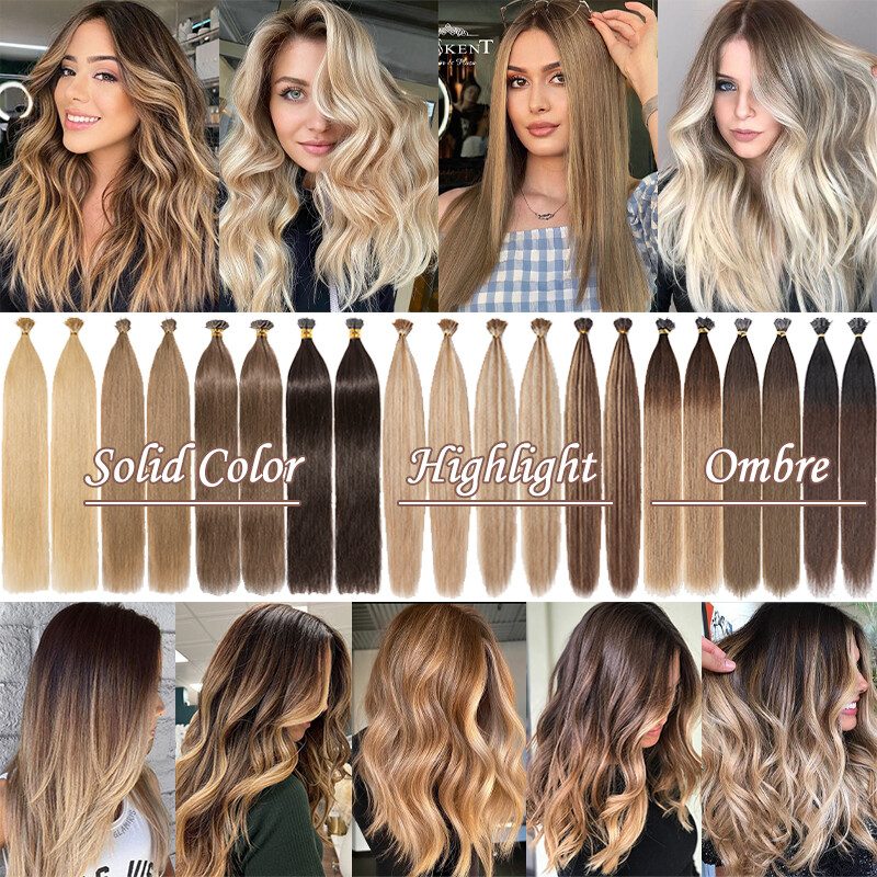 Thick 1G Per Strands Russian Stick I Tip Real 100% Remy Human Hair Extensions US