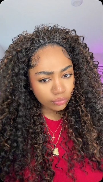 LUXLUXE Isadora Curly Body Waves 22.5 in Long Half Wig Half Cap Wig BH-0004