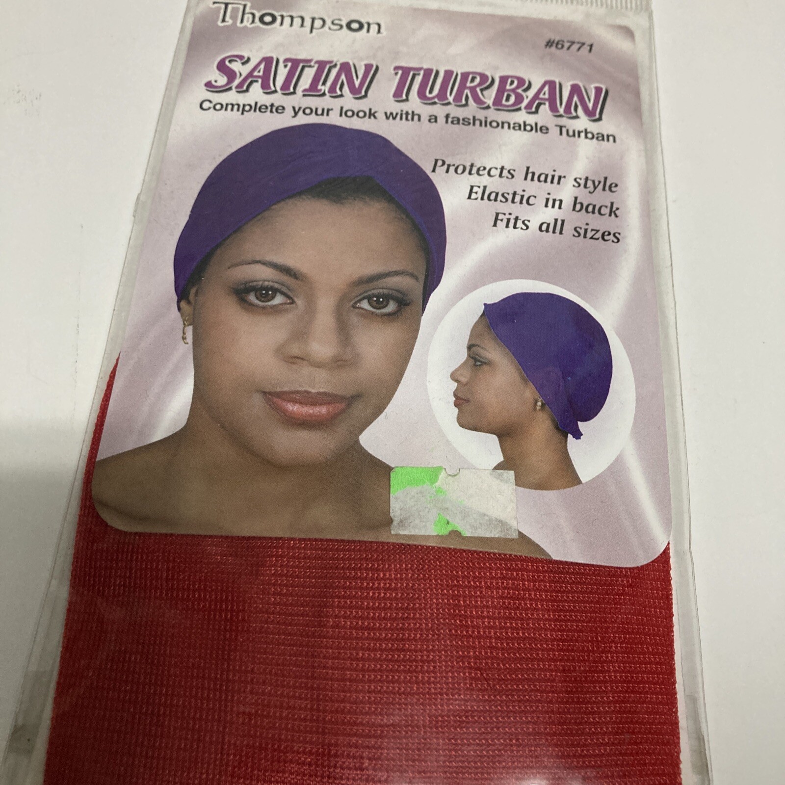 THOMPSON SATIN TURBAN FITS ALL SIZE # 6771 COLOUR: RED