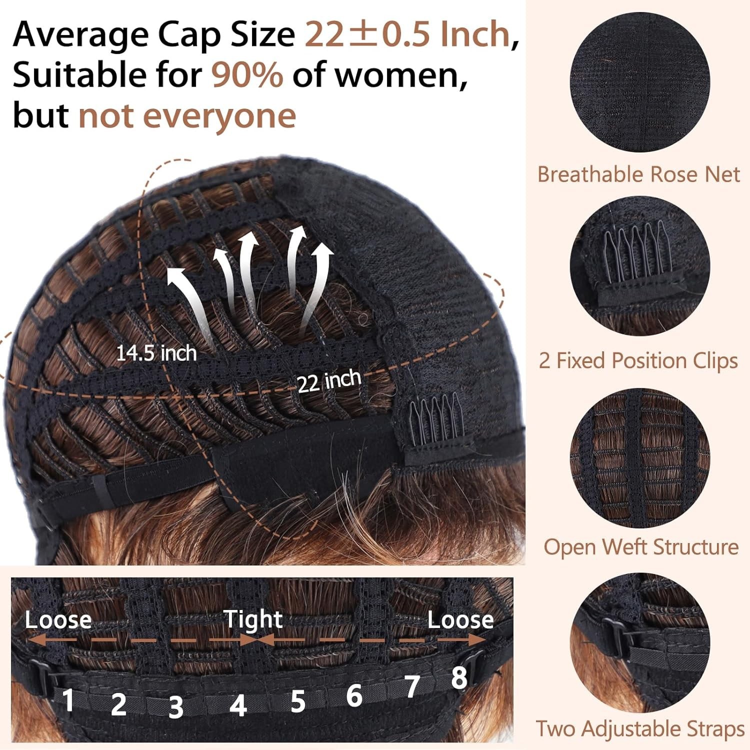 Short Curly Wigs Women Brown Synthetic Heat Resistant Layered Party Wig