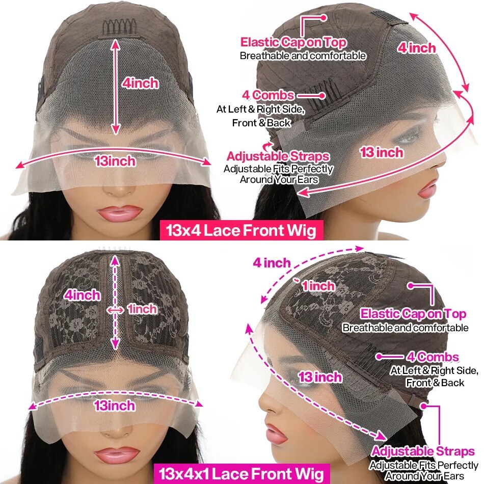 180% 13×6 Lace Front Wig Human Hair 13×4 Lace Front Wig PrePlucked 5×5 Lace Wig