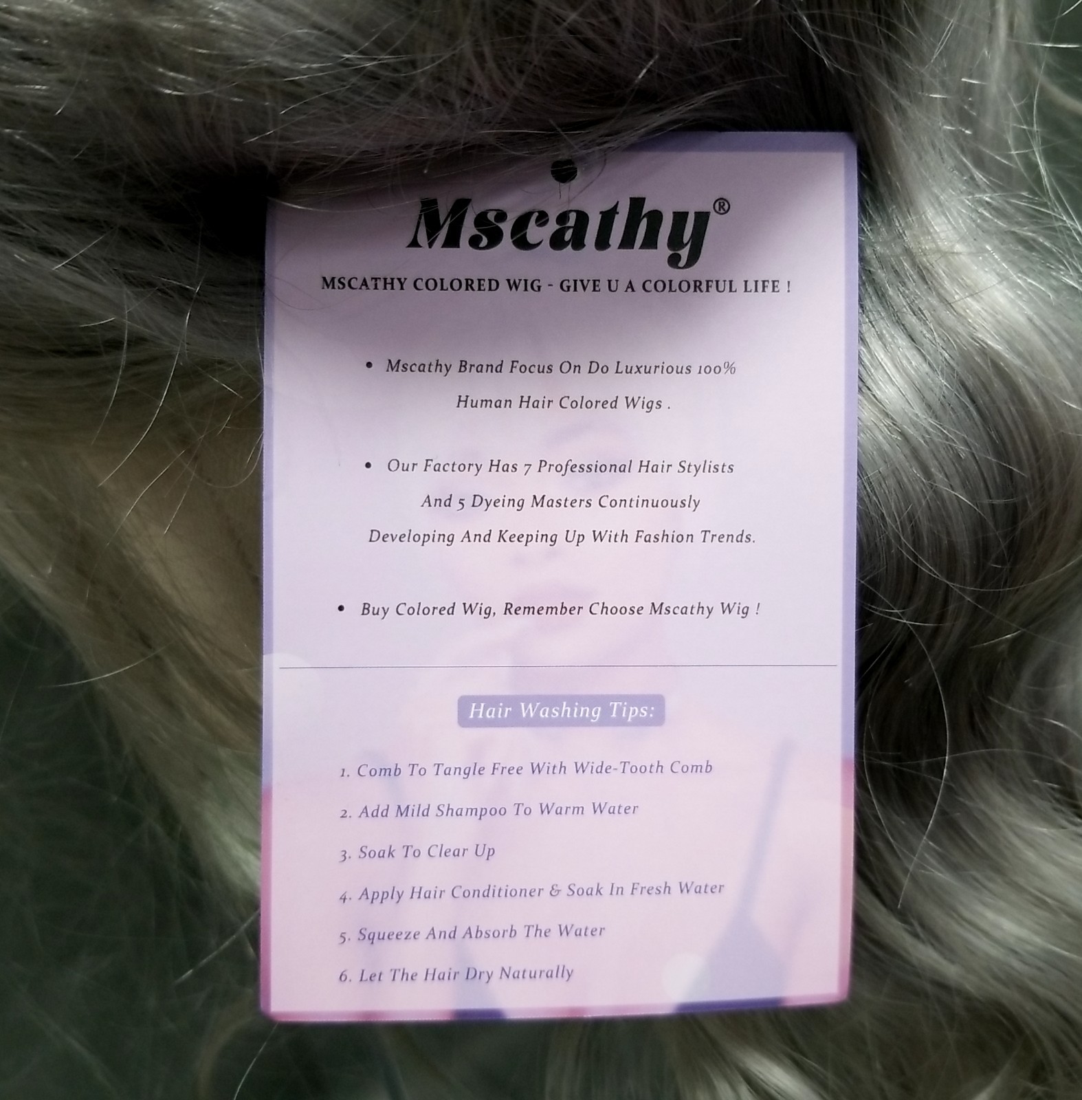 Mscathy 100% Human Hair Lace Front Wig Grey Body Waves 20″ w/Bag + Cap
