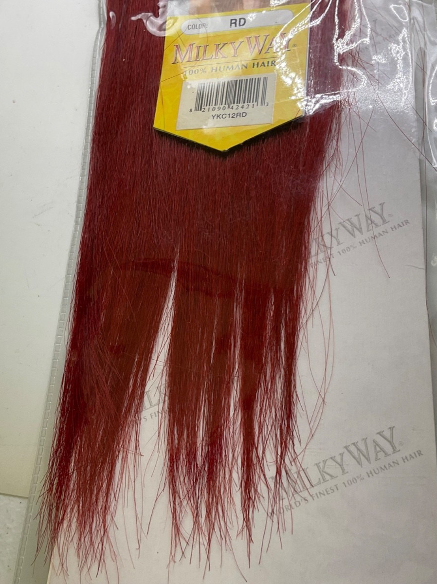 Shake-N-Go Milky Way 100% Human Hair Yaky Weave Length: 12″ Color: Red