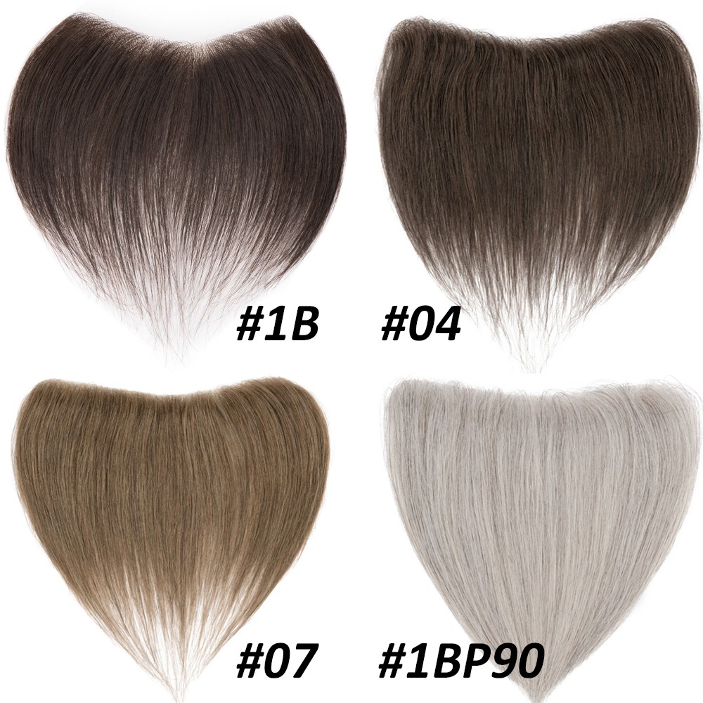 Frontal Hairpiece Mens Remy Hair Extensions Hairline Topper Toupee PU Thin Skin
