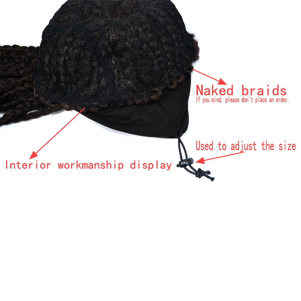 18″ Box Braids Headband wigs Braided Ponytails Turban Wigs Cornrow Braided Wigs