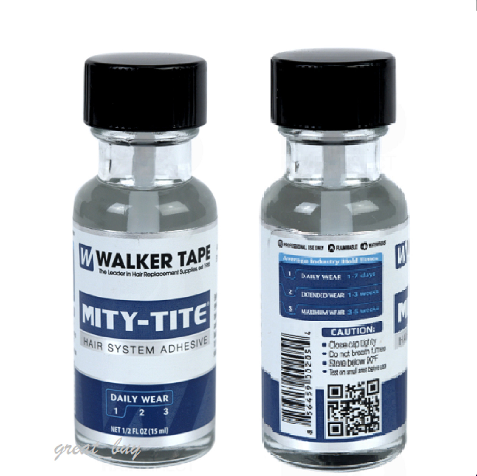 WALKER Mity-Tite Adhesive _Brush On Glue 1/2 OZ _ Lace Wig Toupee,Hair System.