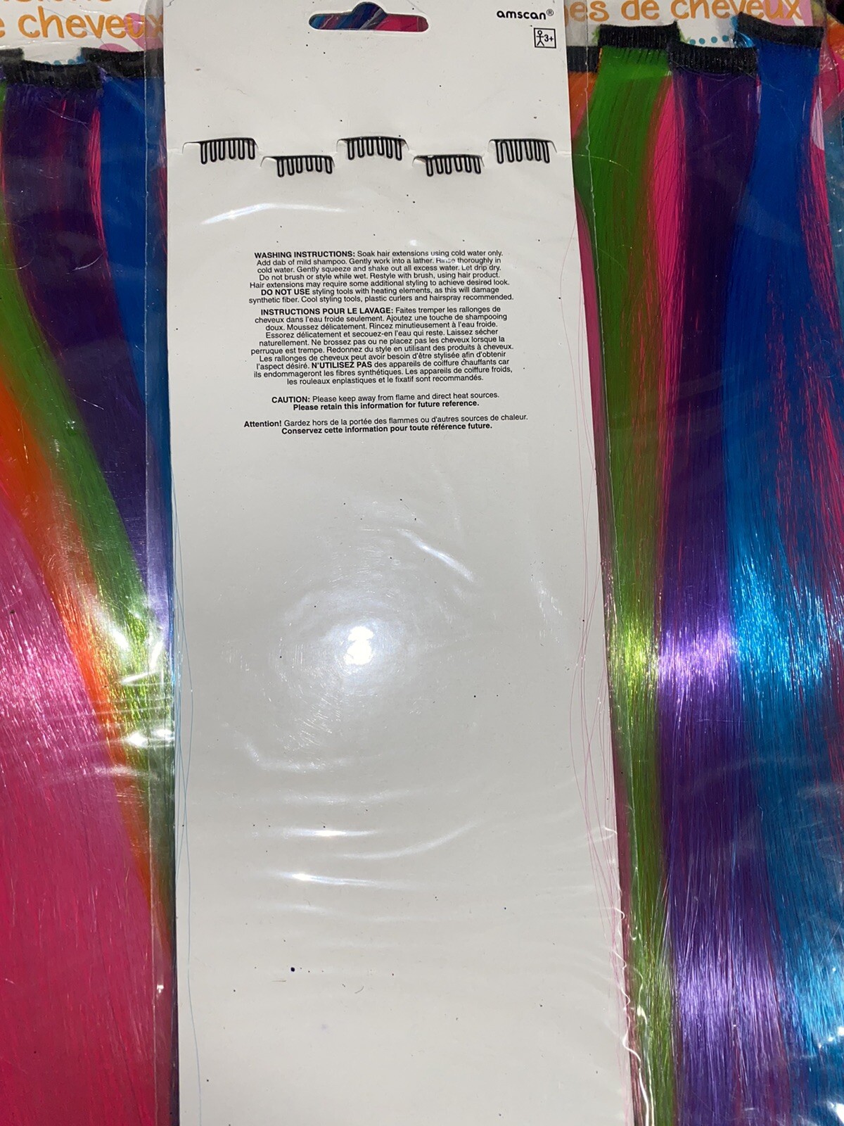 Colored Hair Extensions Clip In Rainbow Clip in Hair Multi colors 3-packs
