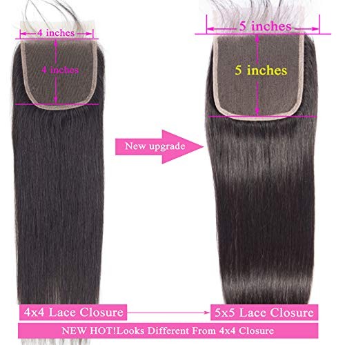 Amzhair 5X5 Hd Lace Closure Human Hair Straight Hd Transparent 100 Unprocessed