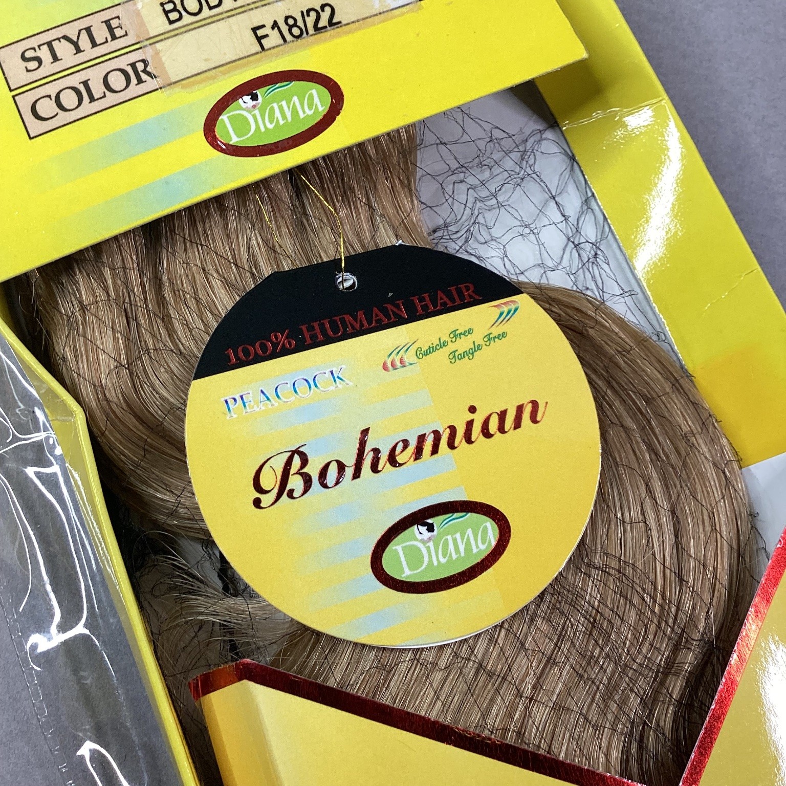 PEACOCK Bohemian Human Hair Extension Body Wave 14″ F18/22 Cuticle Free
