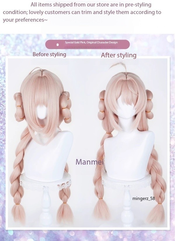 ZZZ Zenless Zone Zero Zhao Pink Long Hair Wig Halloween Cosplay Hairpiece Prop