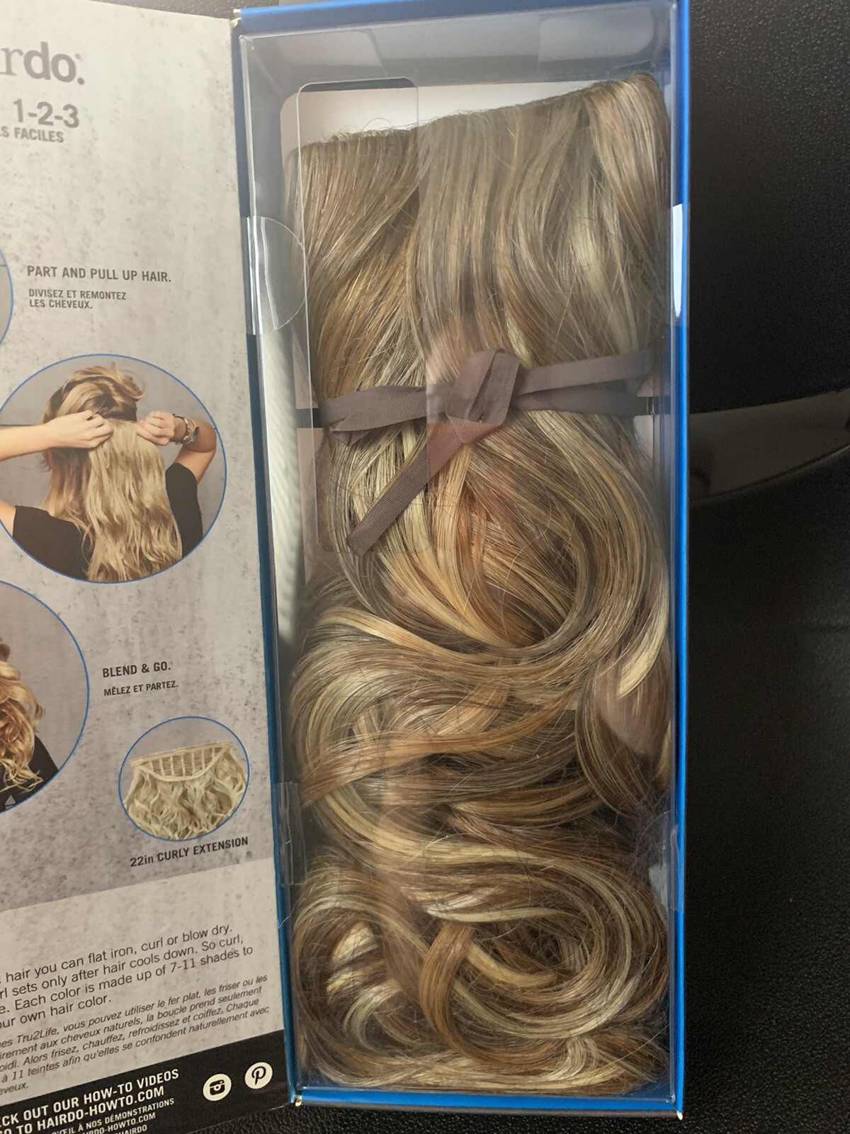 HAIRDO 22″ Curly Clip In HD Hair Extensions, R29S Strawberry Blonde + highlights