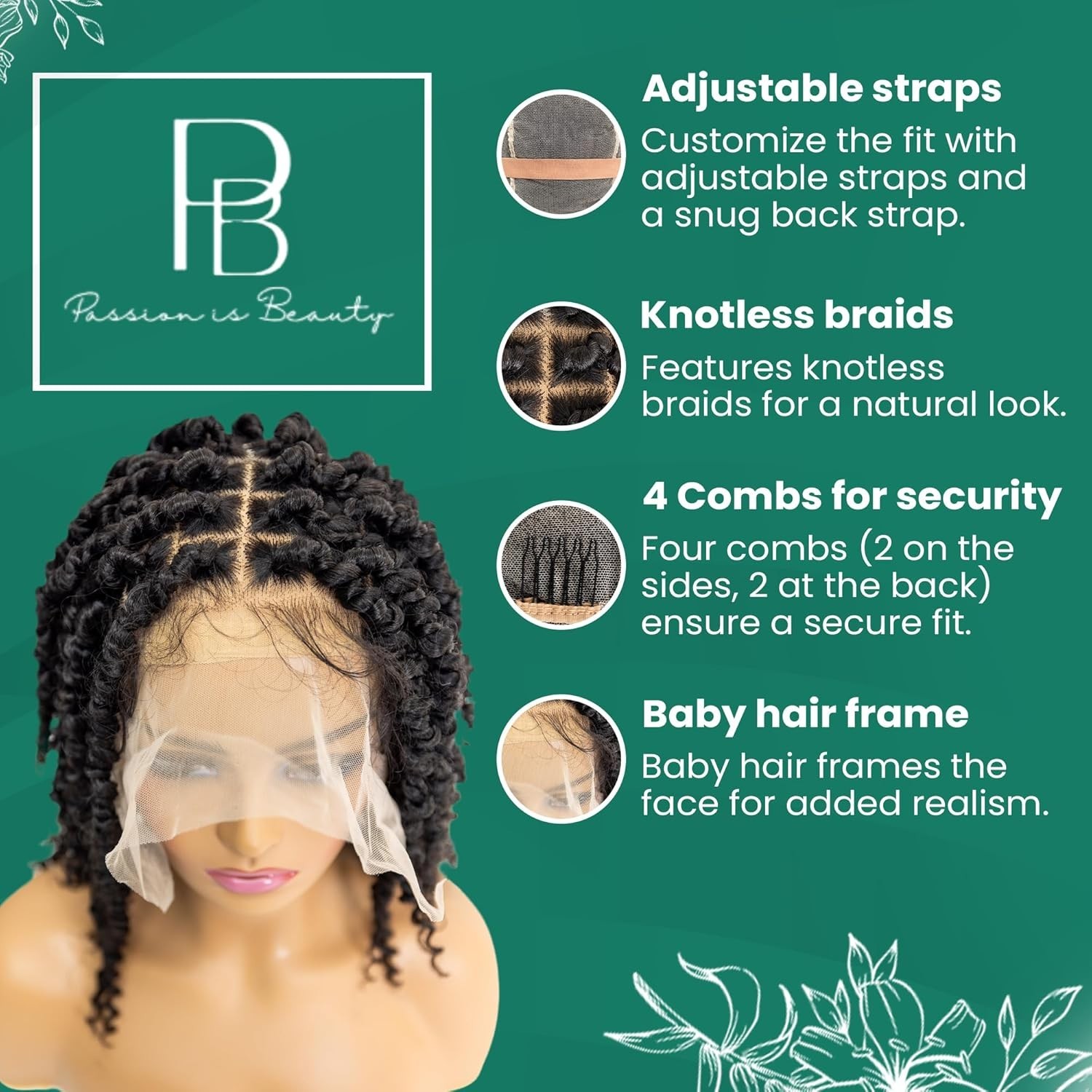 Stylish 12” Spring Twist Braided Lace Wig for Modern Black Women – Easy to Wear
