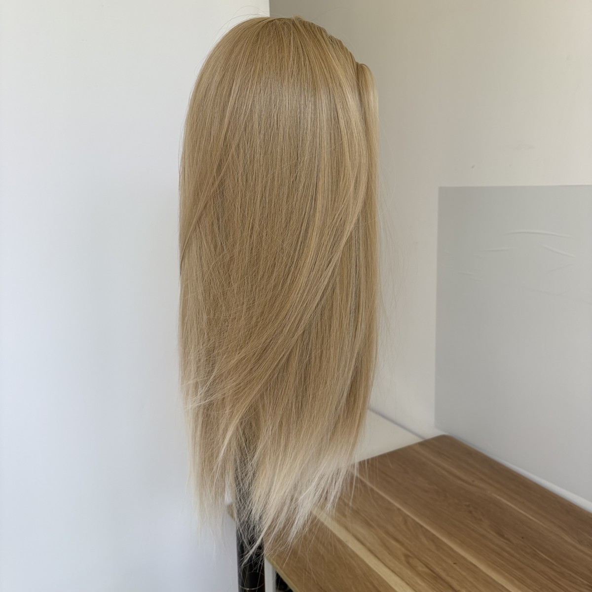Natural Heat Resistant Synthetic Hair Dress Up Wig Blended Blonde Long Straight