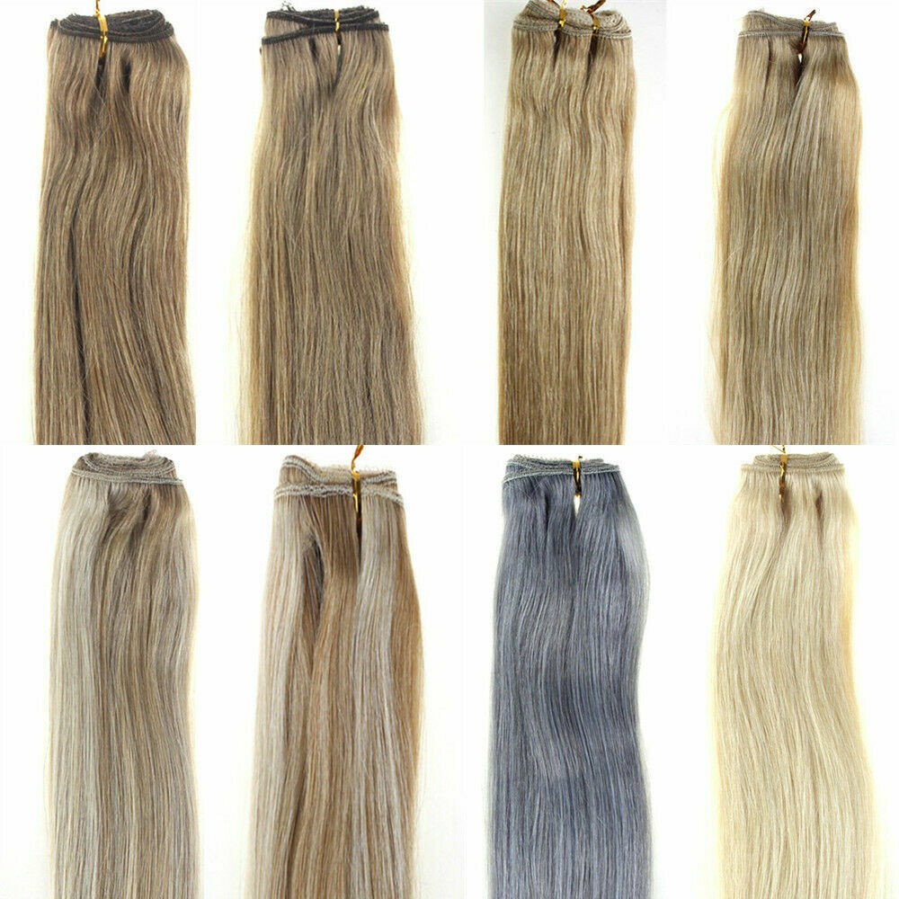 Double Weft Human Hair Extensions Sew in Weft Human Hair Weaves Highlight Colors