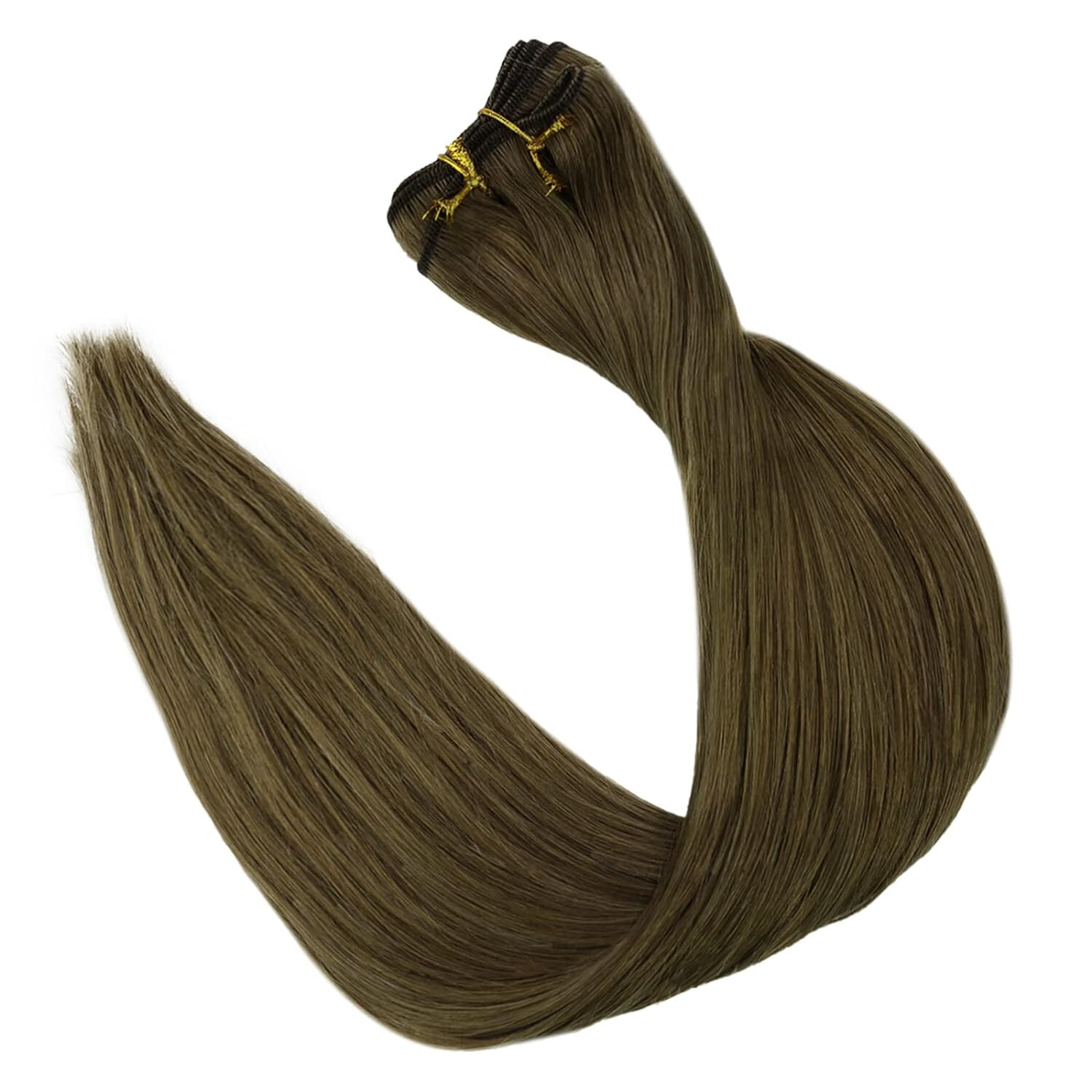 Weft Human Hair Extensions Double Weft Sew-In Weave Real Remy Straight Hair 100g