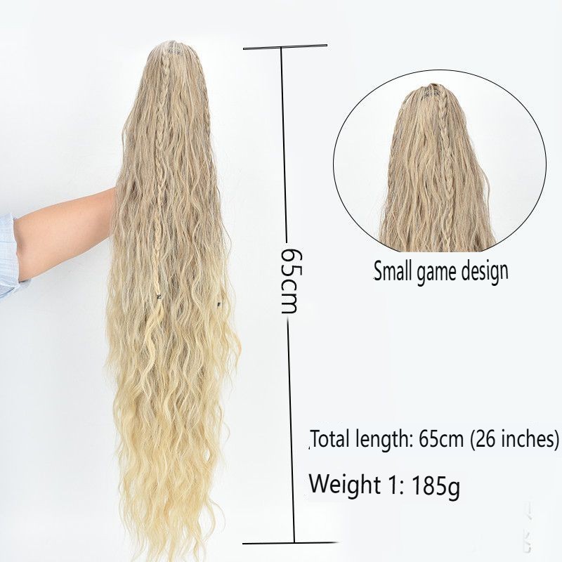 Corn Wave Ponytail Extension Claw Clip 26″ Long Synthetic Women Fluffy