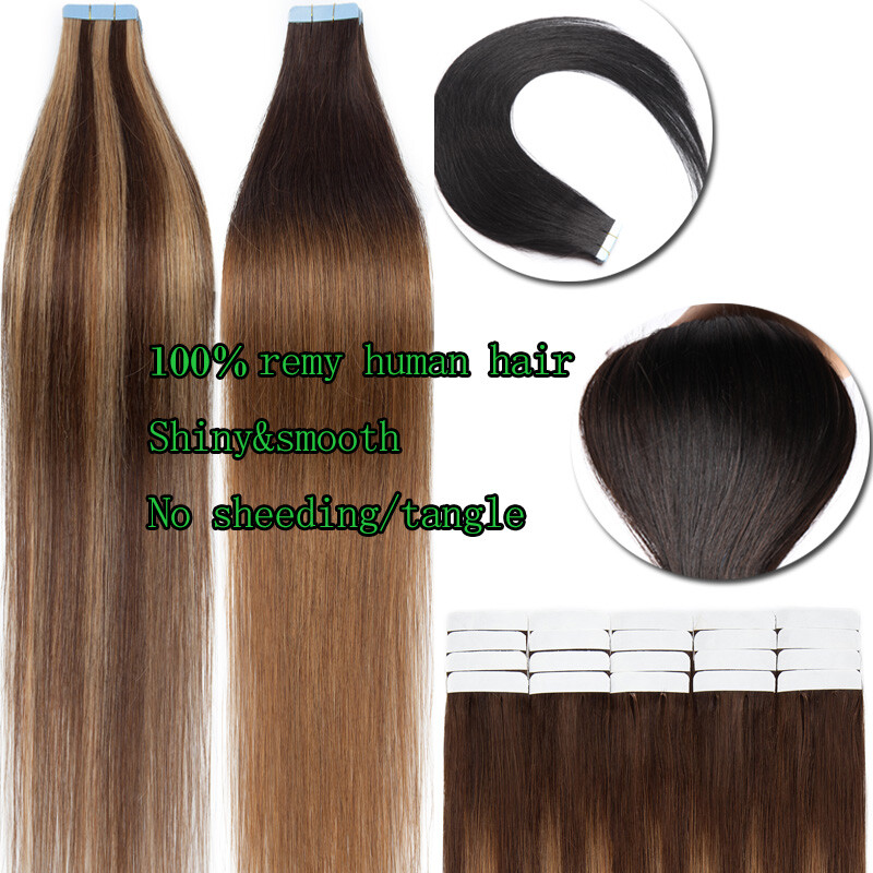 200g 80pcs Thick Skin Weft Tape In Remy Human Hair Extensions Full Head Blonde