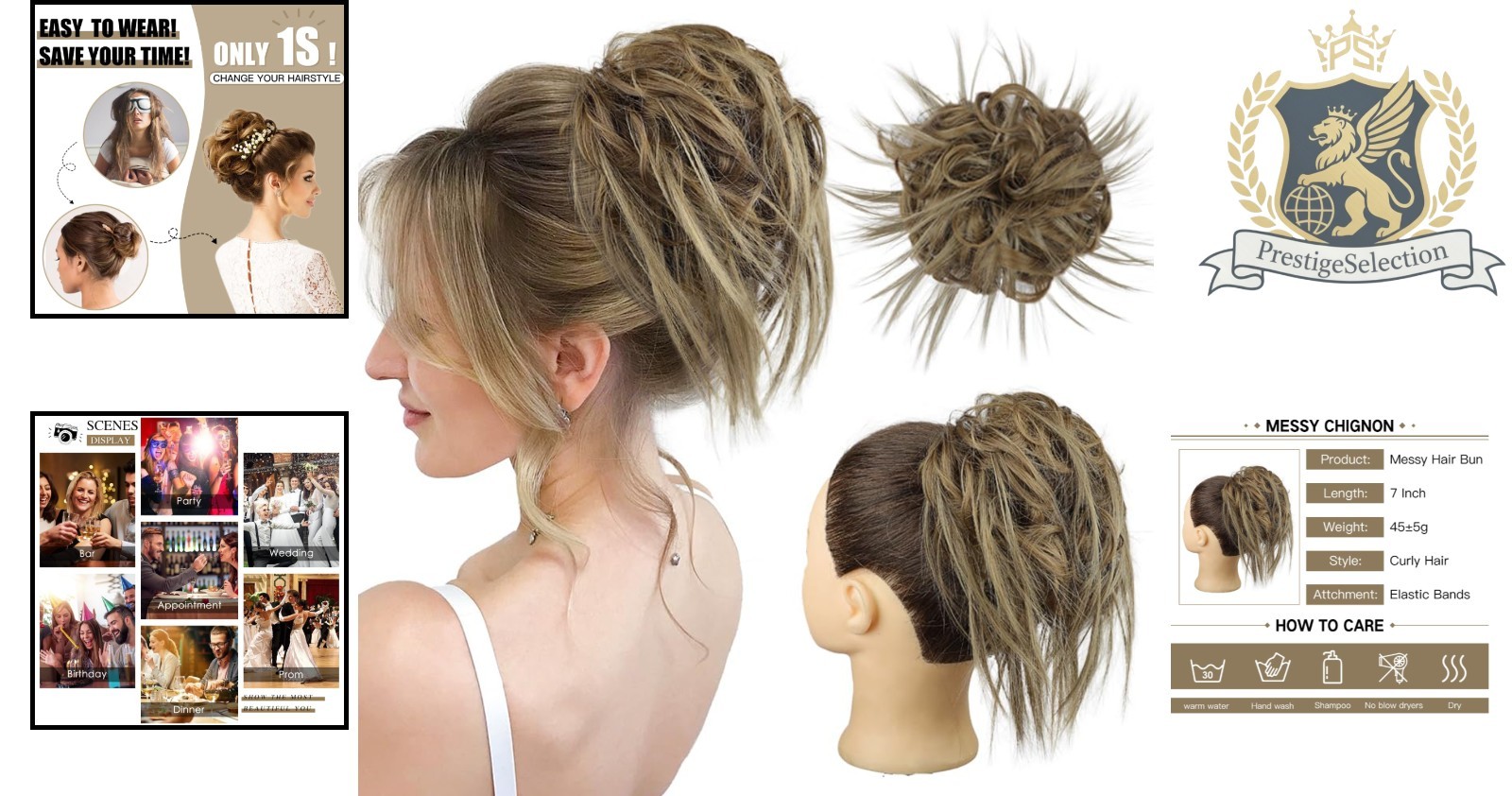 Stylish Synthetic Ponytail Scrunchie – Effortless Messy Bun for Dynamic Looks