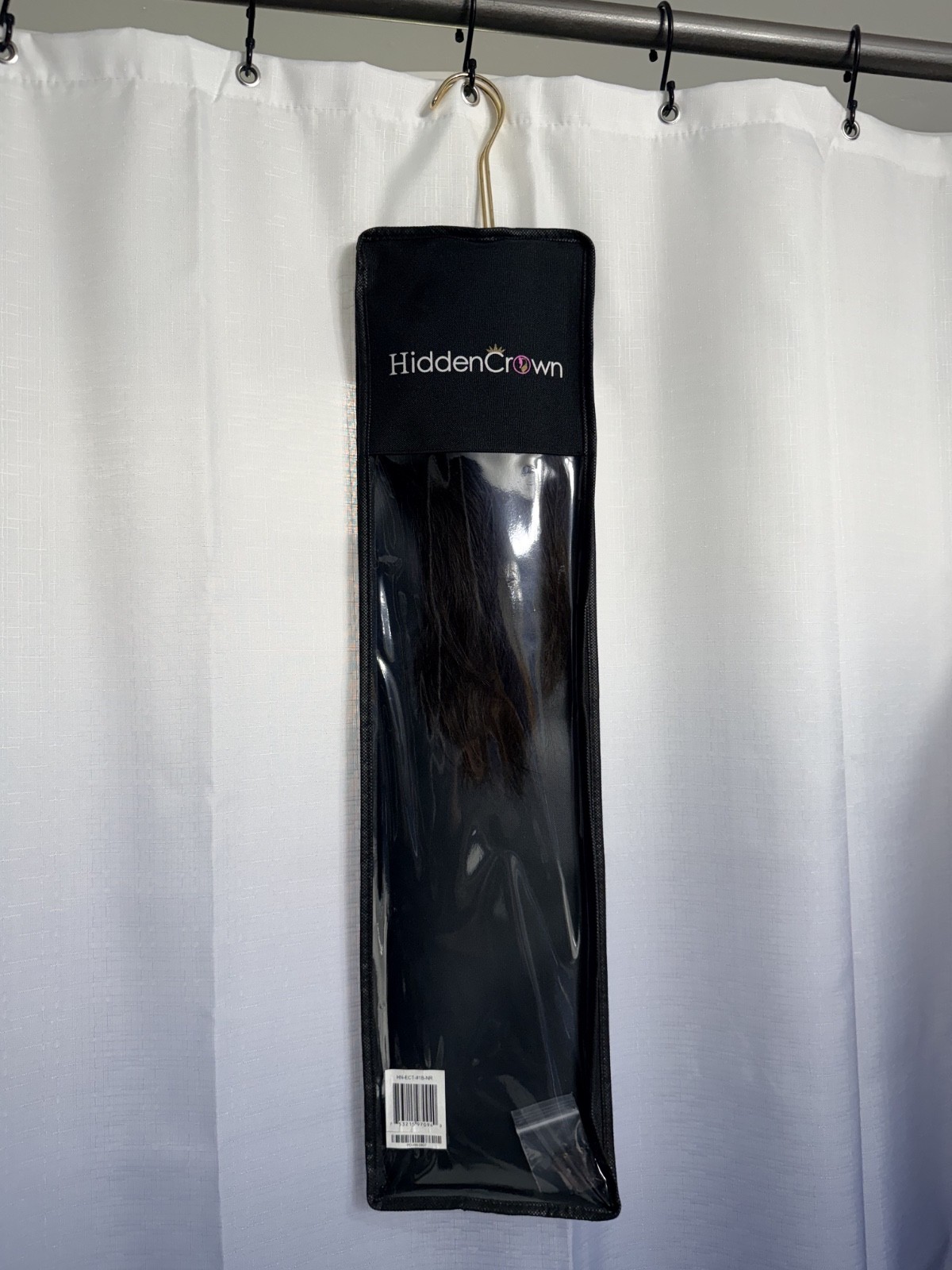 Hidden crown topper – color 1b dark brown, low density natural looking