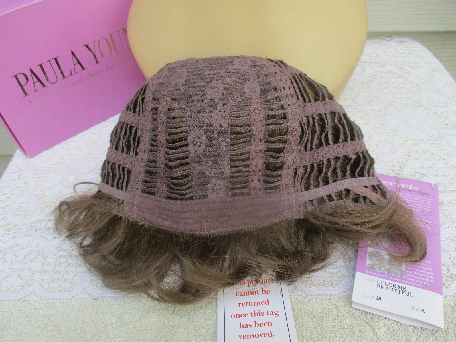 Paula Young COLOR ME BEAUTIFUL Size AVERAGE #18 LIGHT ASH BROWN Damaged Box