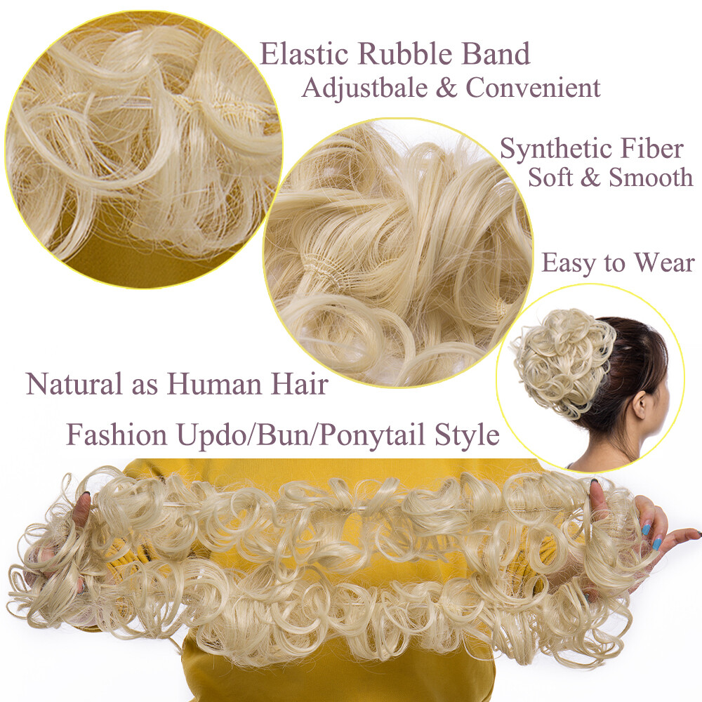 LARGE Messy Bun Hair Piece Scrunchie Updo Wrap on Hair Extension as Human Bun UK